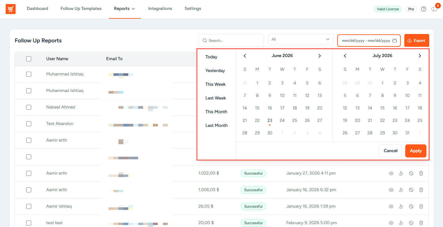 How to View and Manage the Abandoned Carts List reports date filter (1)