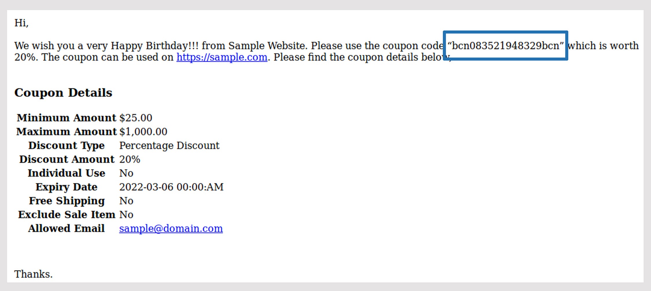 Coupons Pro module list showing the birthday, re-engagement, and first-purchase modules