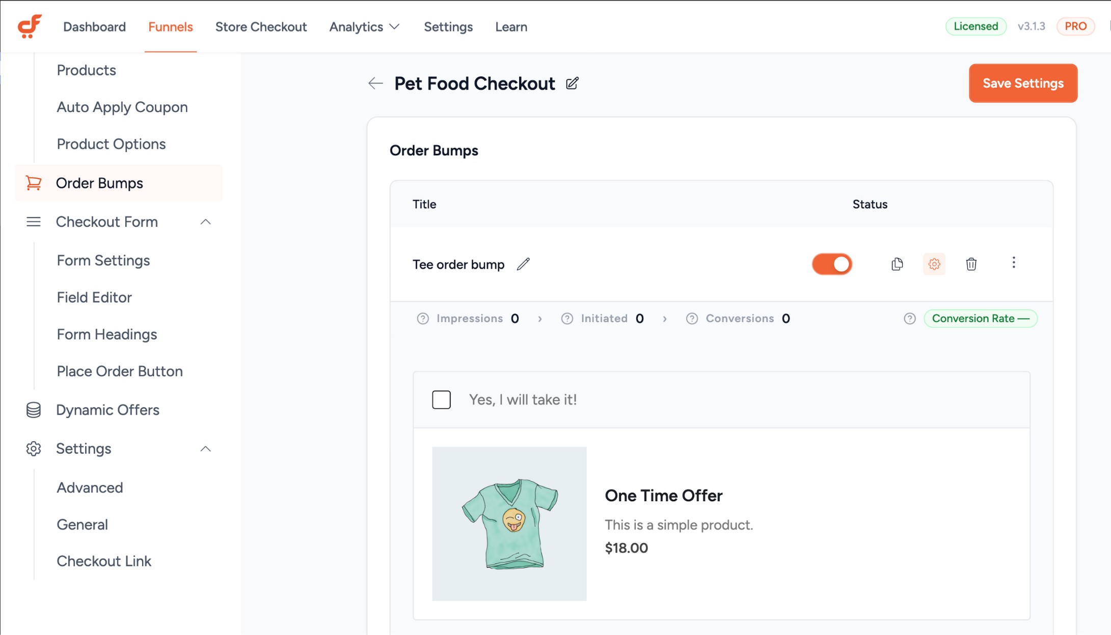Order Bump Setup