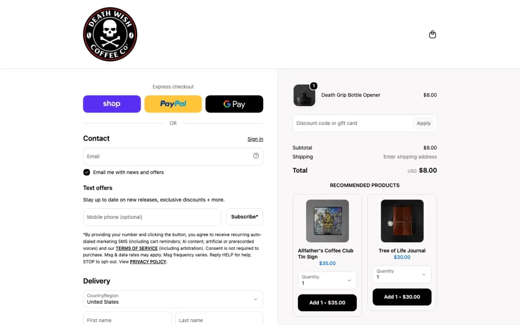checkout like shopify lite shopify deathwish desktop