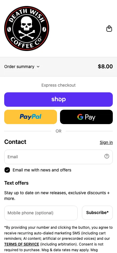 checkout like shopify lite shopify mobile