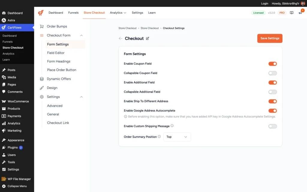 speed up checkout publish cartflows checkout form settings