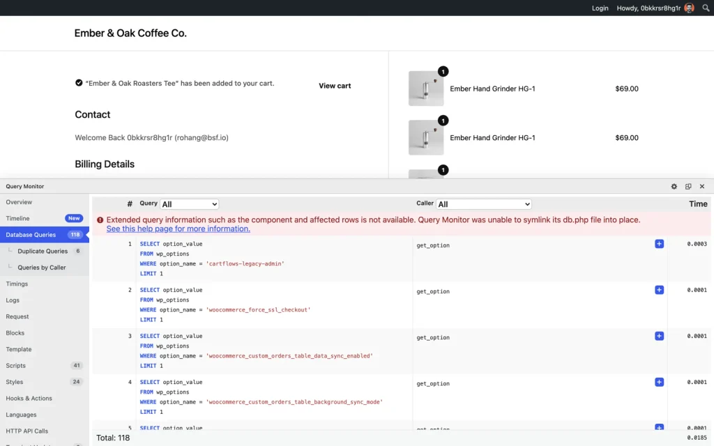 speed up checkout publish qm checkout database queries