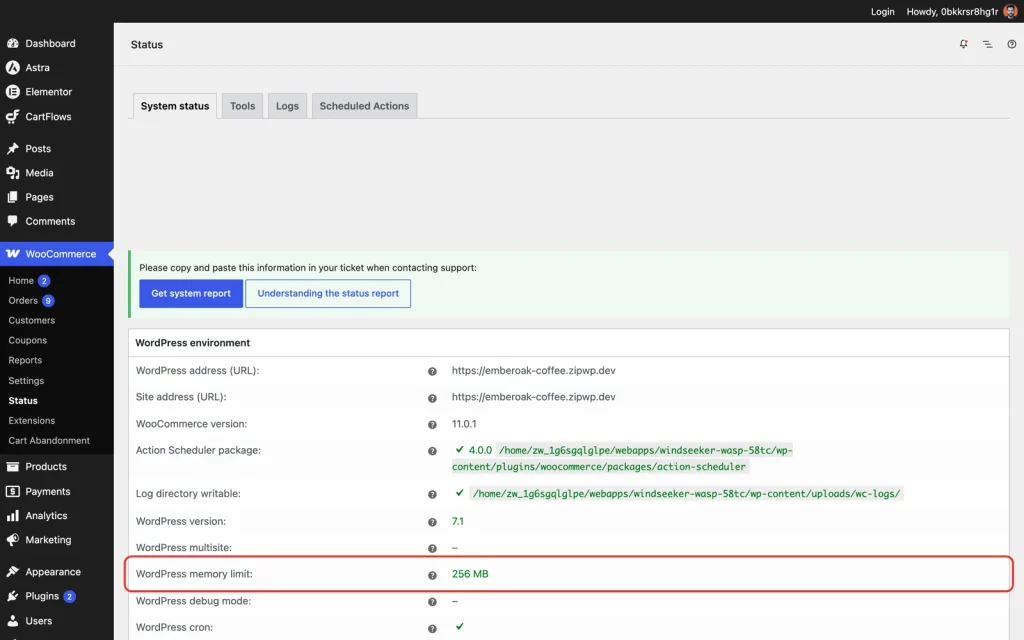 speed up checkout publish wc status memory limit