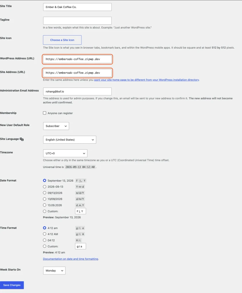 speed up checkout publish wp general address pair